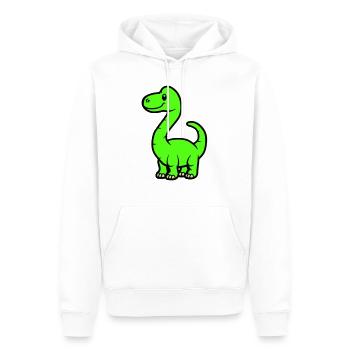 Bande dessinée Dinosaure Brontosaure - Sweat à capuche Premium bio Homme - blanc - Devant - Nico (187cm)