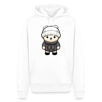 Polar Bear Winter Bear Comic Cute - Men’s Premium Organic Hoodie - white - Front - Nico (187cm)