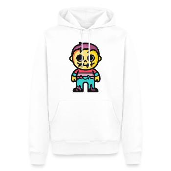 Zombie Halloween symbole bande dessinée - Sweat à capuche Premium bio Homme - blanc - Devant - Nico (187cm)