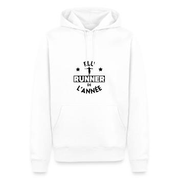 Élu runner de l'année noir - Sweat à capuche Premium bio Homme - blanc - Devant - Nico (187cm)