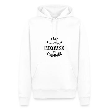 Élu motard de l'année - Sweat à capuche Premium bio Homme - blanc - Devant - Nico (187cm)