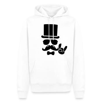 Retro Hipster Moustache Bräutigam t-shirts - Männer Premium Bio Hoodie - Weiß - Vorne - Nico (187cm)