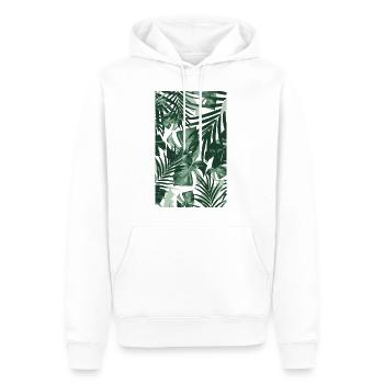 Tropical Leaves - Männer Premium Bio Hoodie - Weiß - Vorne - Nico (187cm)