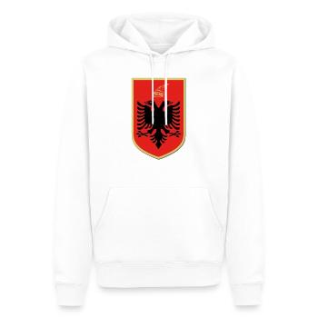 Albanie - Sweat à capuche Premium bio Homme - blanc - Devant - Nico (187cm)