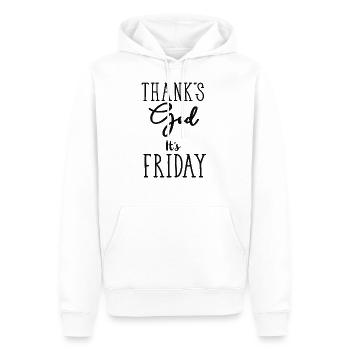 merci DIEU c'est vendredi - Sweat à capuche Premium bio Homme - blanc - Devant - Nico (187cm)
