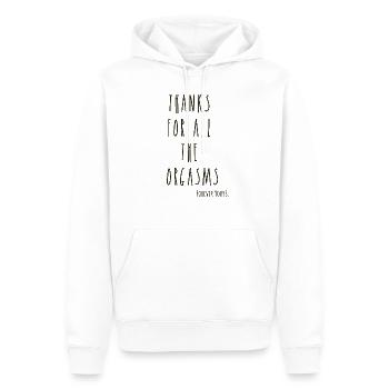 Thanks For All The Orgasms - Men’s Premium Organic Hoodie - white - Front - Nico (187cm)
