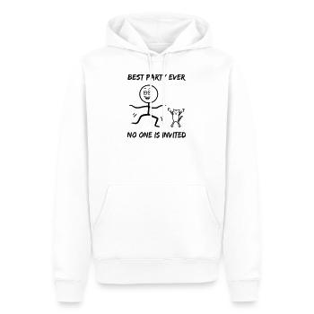 Meilleure soirée introvertie de tous les temps - Sweat à capuche Premium bio Homme - blanc - Devant - Nico (187cm)