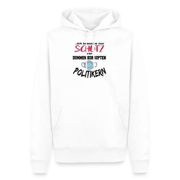 Politik Maskenpflicht Dumme Politiker - Männer Premium Bio Hoodie - Weiß - Vorne - Nico (187cm)