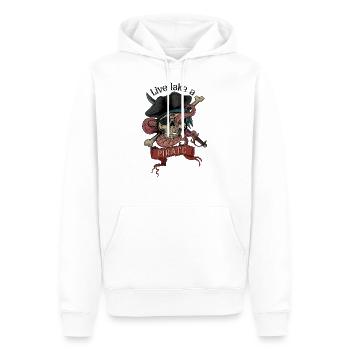 Pirate pirate tête pirate bateau pirate - Sweat à capuche Premium bio Homme - blanc - Devant - Nico (187cm)
