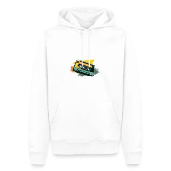 Kassette - Männer Premium Bio Hoodie - Weiß - Vorne - Nico (187cm)