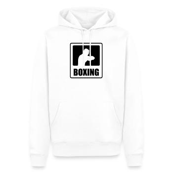 Boxing - Sweat à capuche Premium bio Homme - blanc - Devant - Nico (187cm)