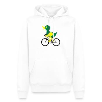 Eine Ente fährt Fahrrad - Männer Premium Bio Hoodie - Weiß - Vorne - Nico (187cm)