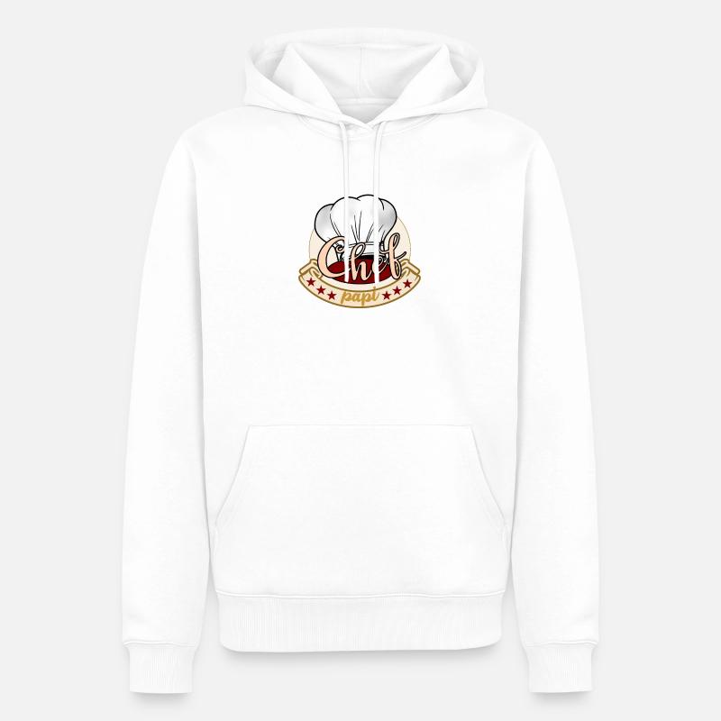 Chef cuisinier papi - Sweat à capuche Premium bio Homme - blanc