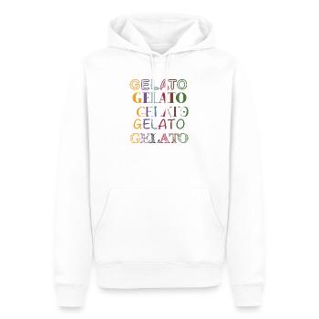 Gelato bunt dunkel - Männer Premium Bio Hoodie - Weiß - Vorne - Nico (187cm)