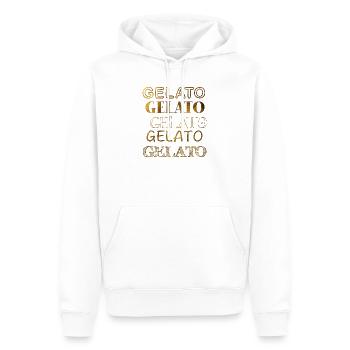 Gelato in gold - Männer Premium Bio Hoodie - Weiß - Vorne - Nico (187cm)