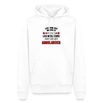 Les Meilleurs deviennent Ambulancier - Sweat à capuche Premium bio Homme - blanc - Devant - Nico (187cm)