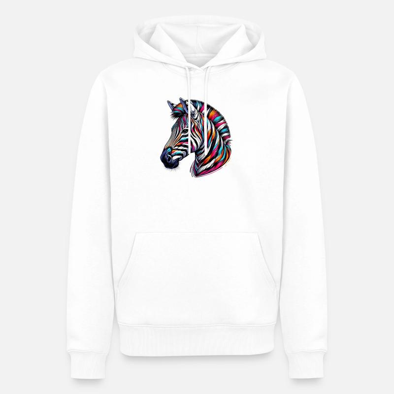 Zebra - Männer Premium Bio Hoodie - Weiß
