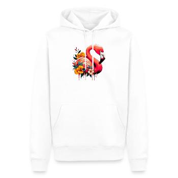 Flamingo - Männer Premium Bio Hoodie - Weiß - Vorne - Nico (187cm)
