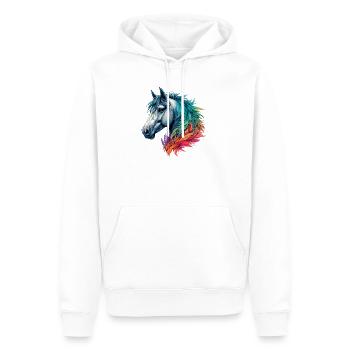 Cheval - Sweat à capuche Premium bio Homme - blanc - Devant - Nico (187cm)