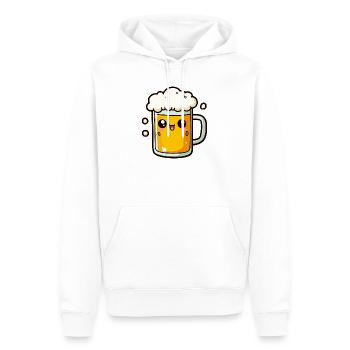 Comic Bier - Männer Premium Bio Hoodie - Weiß - Vorne - Nico (187cm)