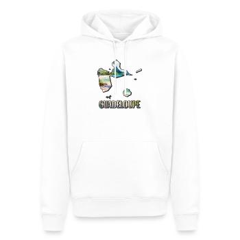 Carte aquarelle Guadeloupe - Sweat à capuche Premium bio Homme - blanc - Devant - Nico (187cm)