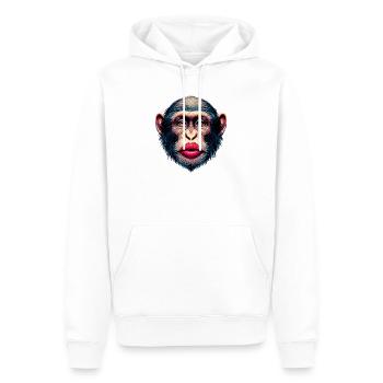 Baiser de singe - Sweat à capuche Premium bio Homme - blanc - Devant - Nico (187cm)
