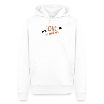 It s ok to be normal (noir) - Sweat à capuche Premium bio Homme - blanc - Devant - Nico (187cm)