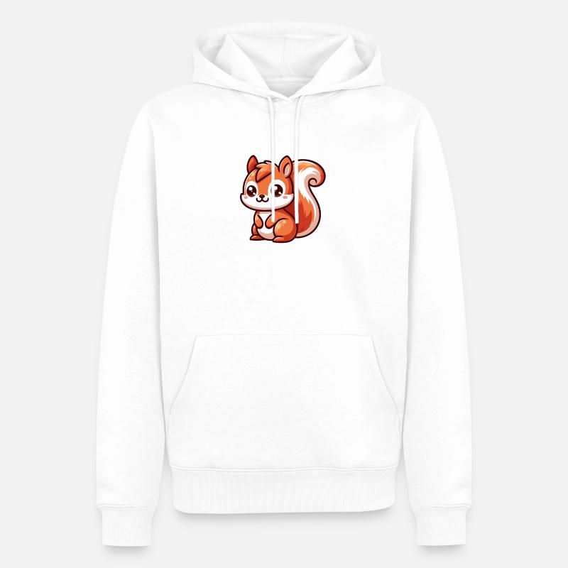 Petit Ecureuil Mignon - Sweat à capuche Premium bio Homme - blanc