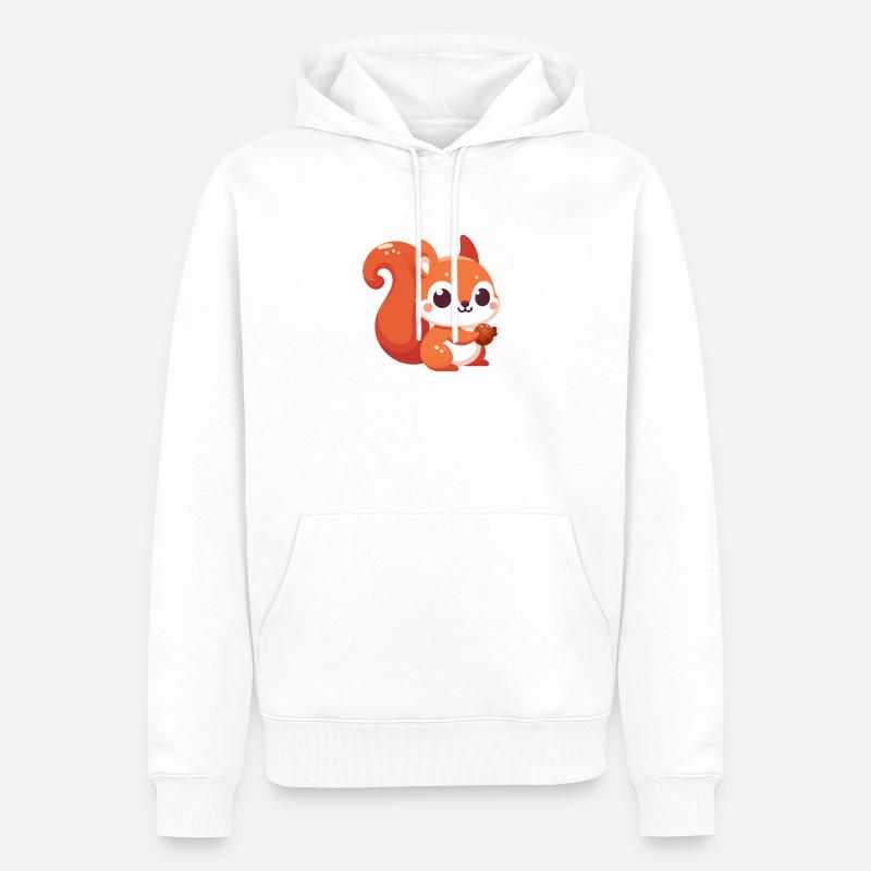 Chibi Eichhörnchen Kawaii - Männer Premium Bio Hoodie - Weiß