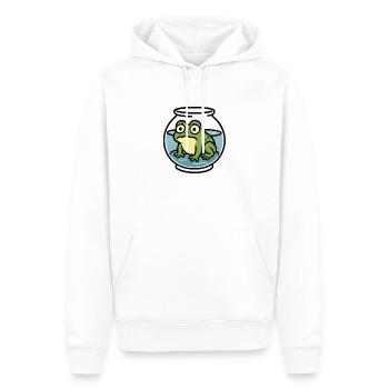 Grenouille dans un bol - Sweat à capuche Premium bio Homme - blanc - Devant - Nico (187cm)