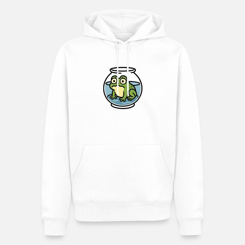 Frog in a Bowl - Men’s Premium Organic Hoodie - white