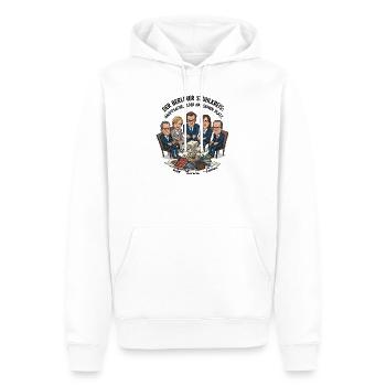 Le Cercle des Chaises de Berlin - Sweat à capuche Premium bio Homme - blanc - Devant - Nico (187cm)