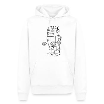 Robot Vintage Croquis Design - Sweat à capuche Premium bio Homme - blanc - Devant - Nico (187cm)
