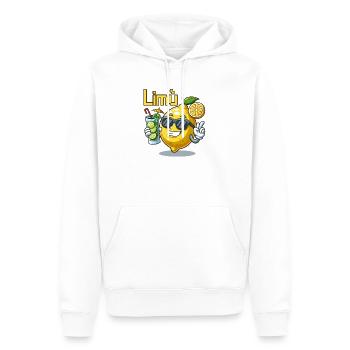 Lemon Character mit Sonnenbrille und Cocktail - Männer Premium Bio Hoodie - Weiß - Vorne - Nico (187cm)