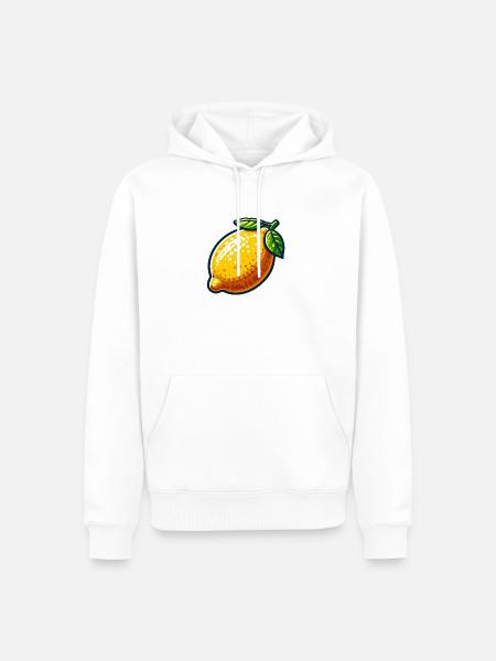 Lemon Cartoon Luminous - Männer Premium Bio Hoodie - Weiß
