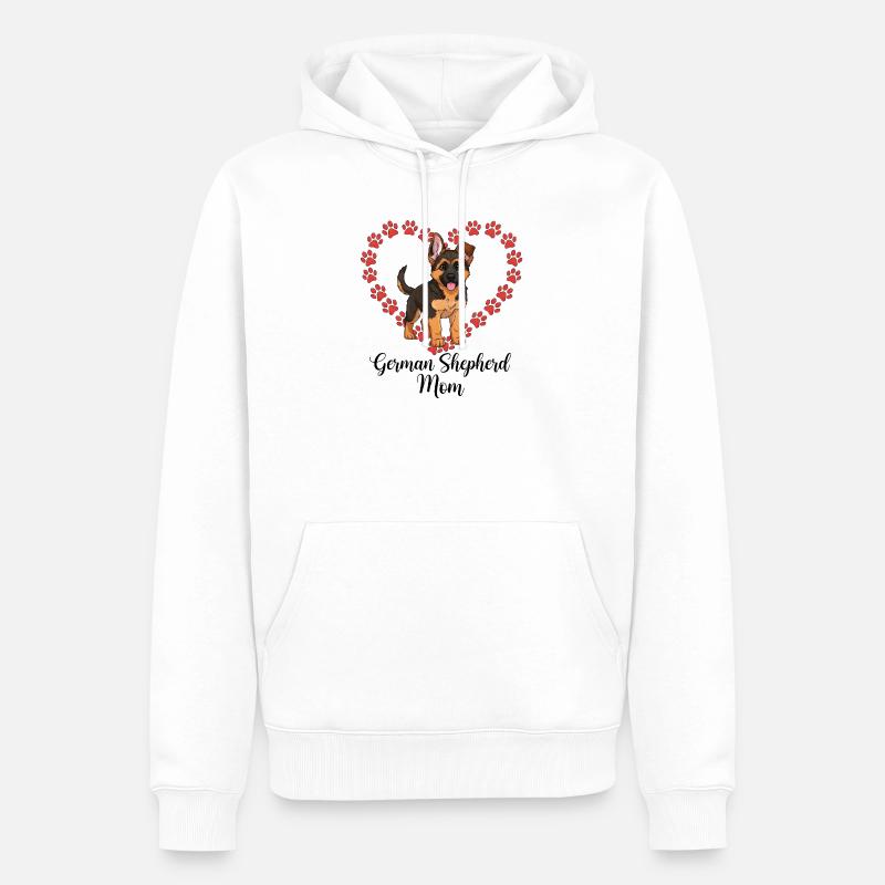 Schäferhund Mama Herz - Männer Premium Bio Hoodie - Weiß
