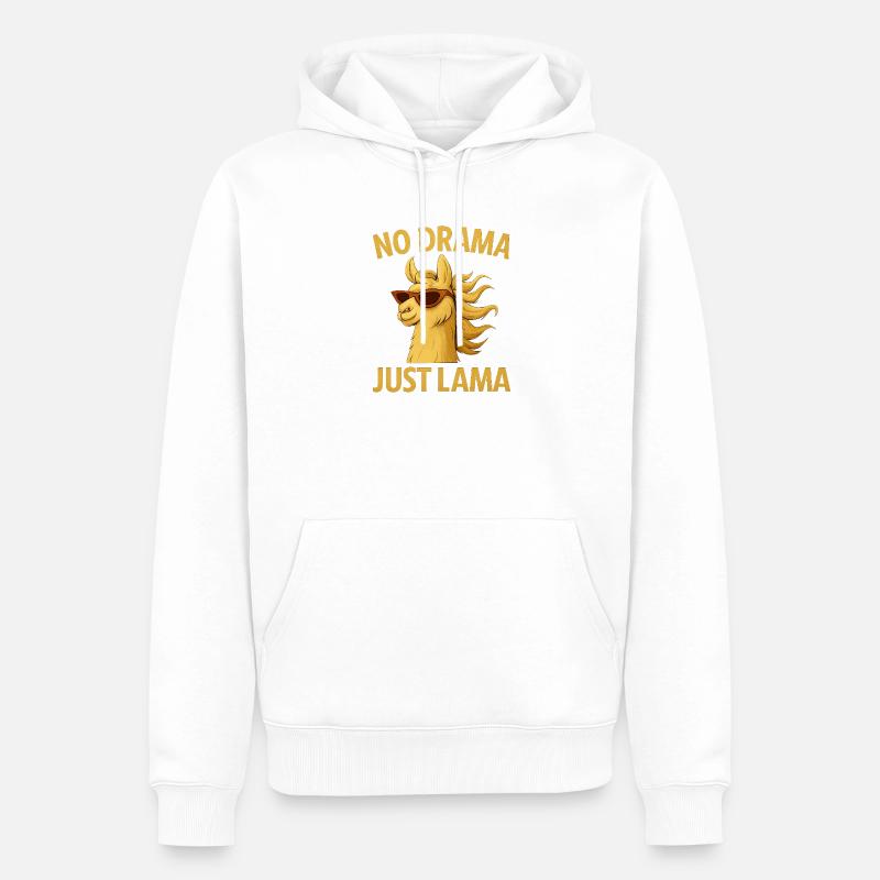 Pas de drame, juste un lama - Sweat à capuche Premium bio Homme - blanc