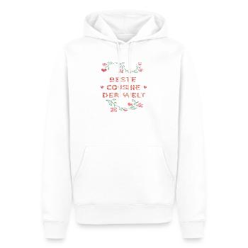 beste Cousine der Welt - Männer Premium Bio Hoodie - Weiß - Vorne - Nico (187cm)