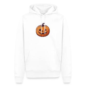 Citrouille Jack-o-Lantern Cartoon - Sweat à capuche Premium bio Homme - blanc - Devant - Nico (187cm)