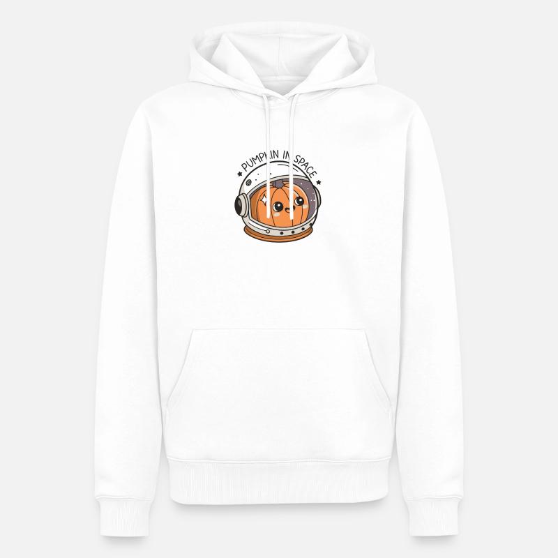 Citrouille Astronaute Dans L'Espace - Sweat à capuche Premium bio Homme - blanc