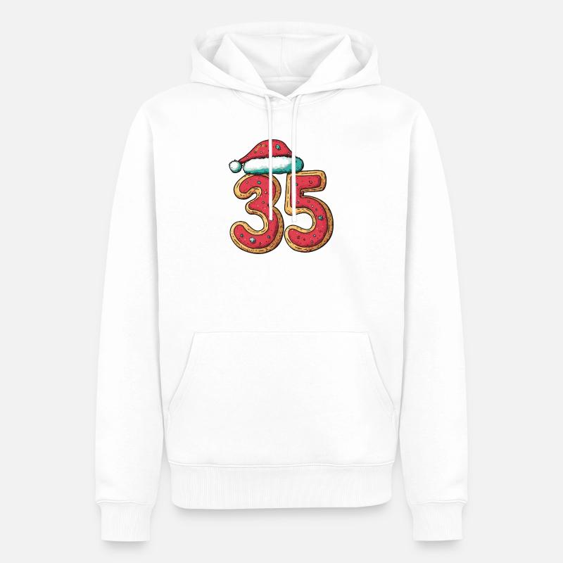 Biscuit de Noël à 35 chiffres - Sweat à capuche Premium bio Homme - blanc