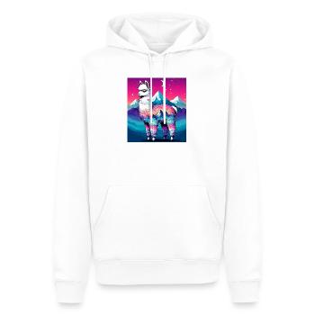 Alpaka - Männer Premium Bio Hoodie - Weiß - Vorne - Nico (187cm)