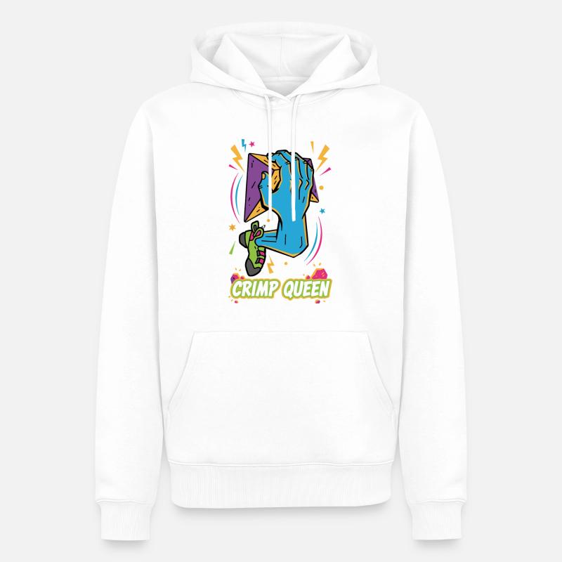Escalade Crimp Queen Bloc Fun - Sweat à capuche Premium bio Homme - blanc
