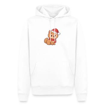 Welpen-Weihnachtshut-Schal - Männer Premium Bio Hoodie - Weiß - Vorne - Nico (187cm)