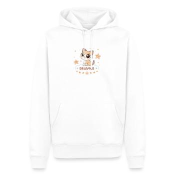 Chaton Rêveur Pastel Etoiles - Sweat à capuche Premium bio Homme - blanc - Devant - Nico (187cm)