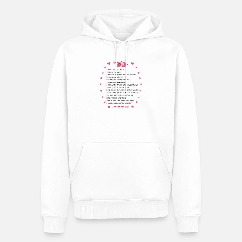 Checklist de la mariée rose - Sweat à capuche Premium bio Homme - blanc