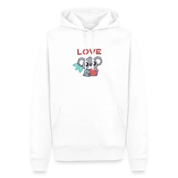 Koala-Herz-Liebe Kawaii - Männer Premium Bio Hoodie - Weiß - Vorne - Nico (187cm)