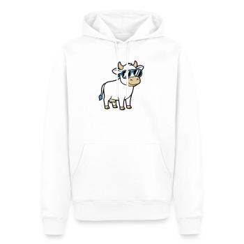 Cool Cow Sunglasses Casual Vector - Men’s Premium Organic Hoodie - white - Front - Nico (187cm)
