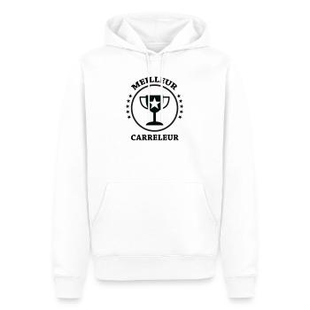 Bester Fliesenleger - Männer Premium Bio Hoodie - Weiß - Vorne - Nico (187cm)