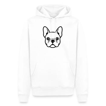 Französische Bulldogge Frenchie Kopf - Männer Premium Bio Hoodie - Weiß - Vorne - Nico (187cm)